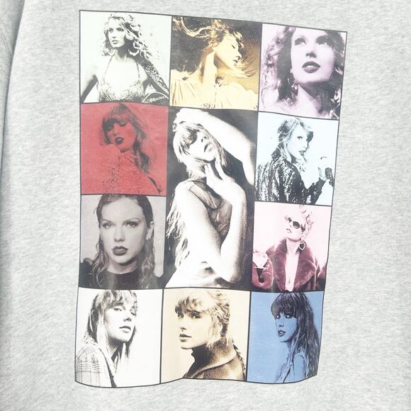 Taylor Swift Womens Fleece Quarter Zip Pullover Eras‎ Tour Sweatshirt 2XL Gray - Picture 8 of 9